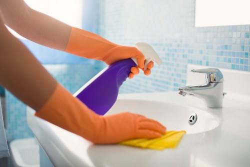 Detailed commercial deep cleaning in Bow office space