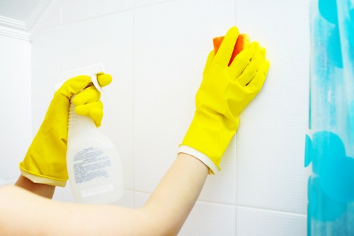 Local cleaners preparing a rented flat for inspection in Bow