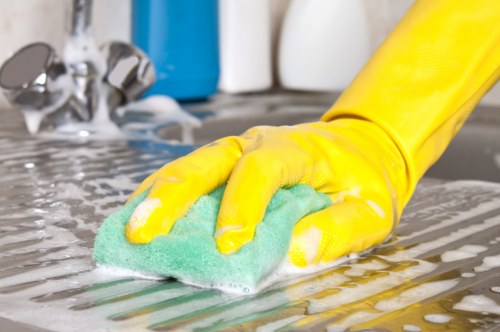 Detailed kitchen cleaning during an end of tenancy service in Bow