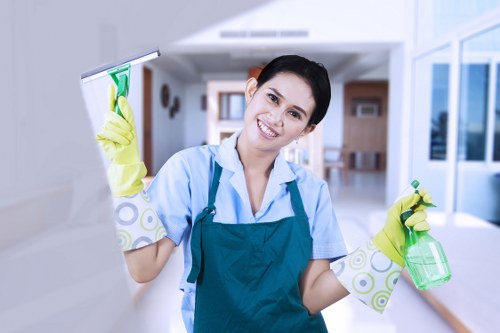 Cleaning team preparing a Bow property for handover